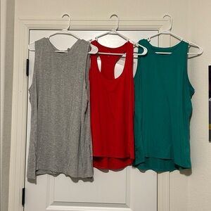 Athleta Set of 3 Active Sleeveless Tank Tops Size L/XL
